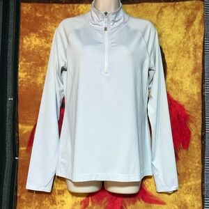 SOYBU-sliver/gray long sleeve 1/2-zip turtle neck lightweight athletic jacket